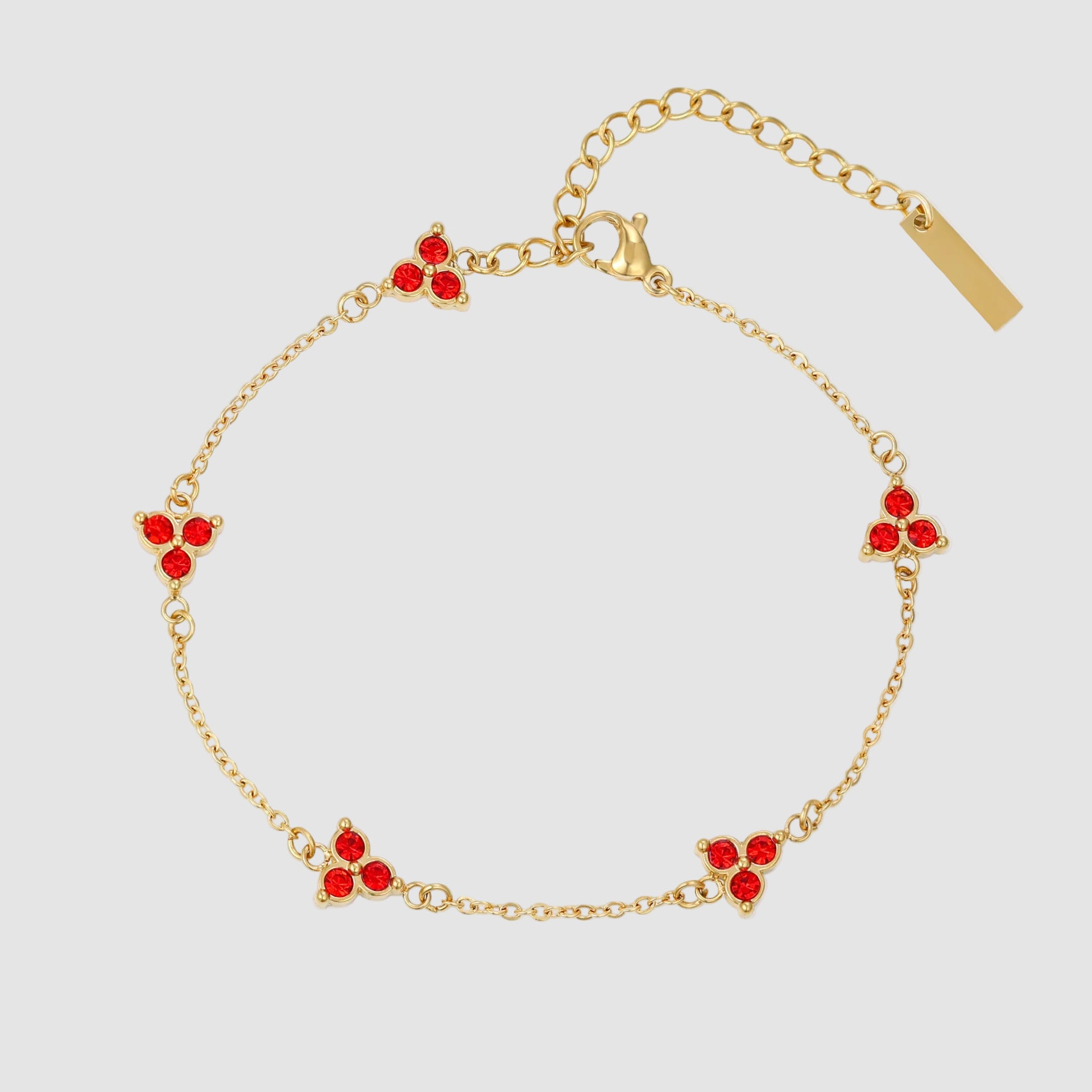 Red Clover Bracelet (Gold)