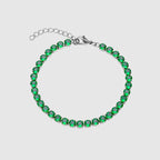 Tennis Green Bracelet (Silver)