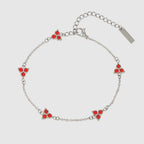 Red Clover Bracelet (Silver)