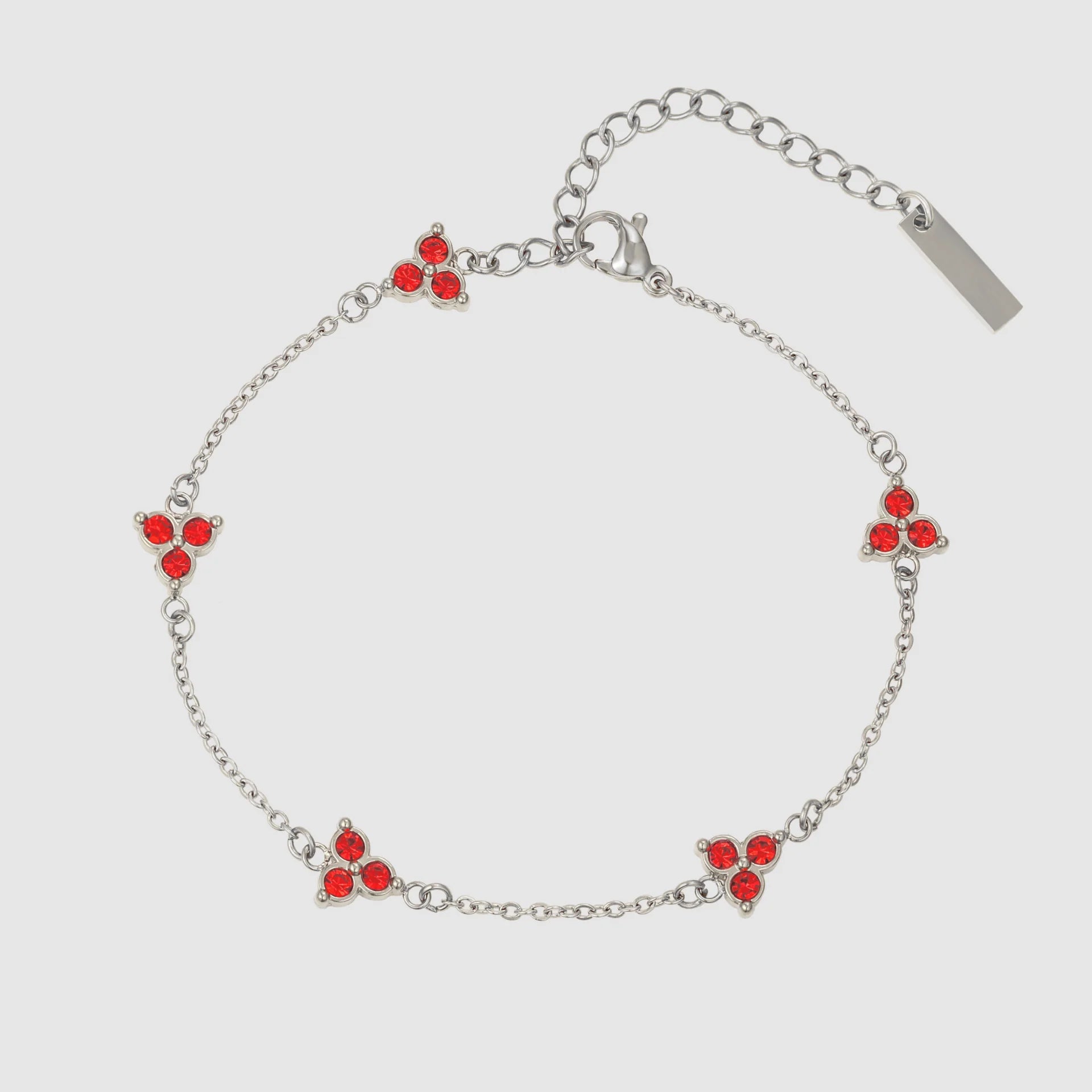 Red Clover Bracelet (Silver)