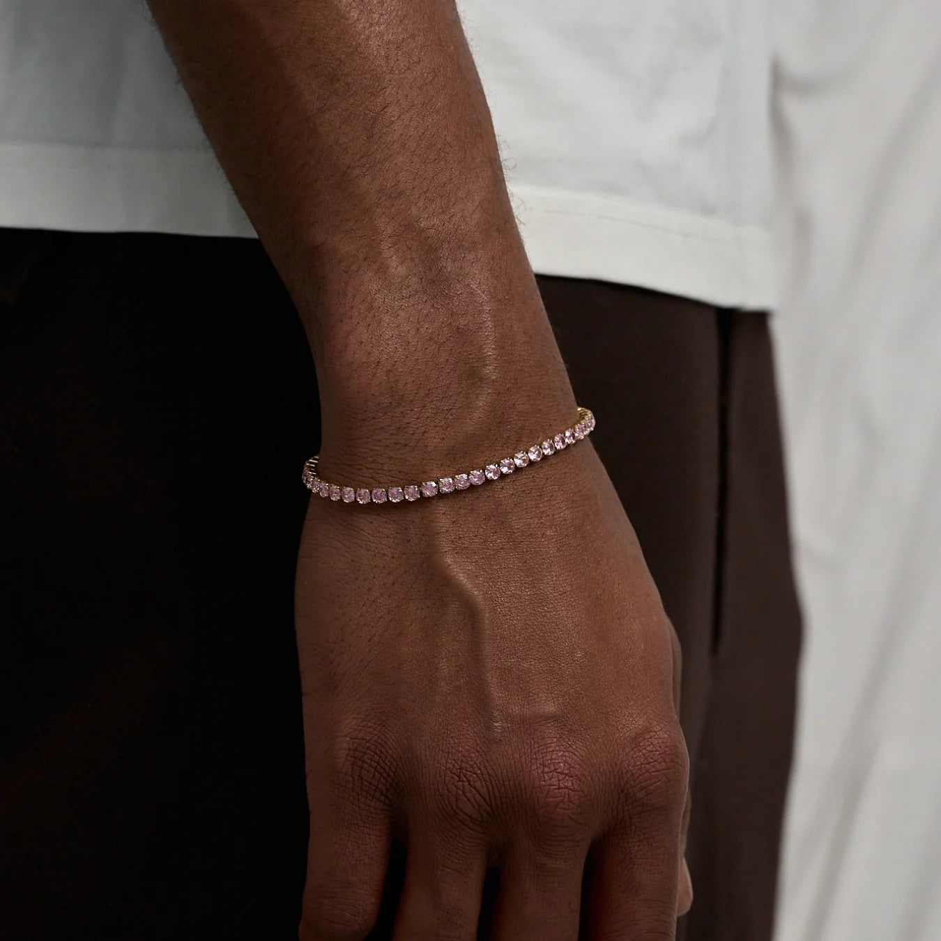 Tennis Pink Bracelet (Gold)
