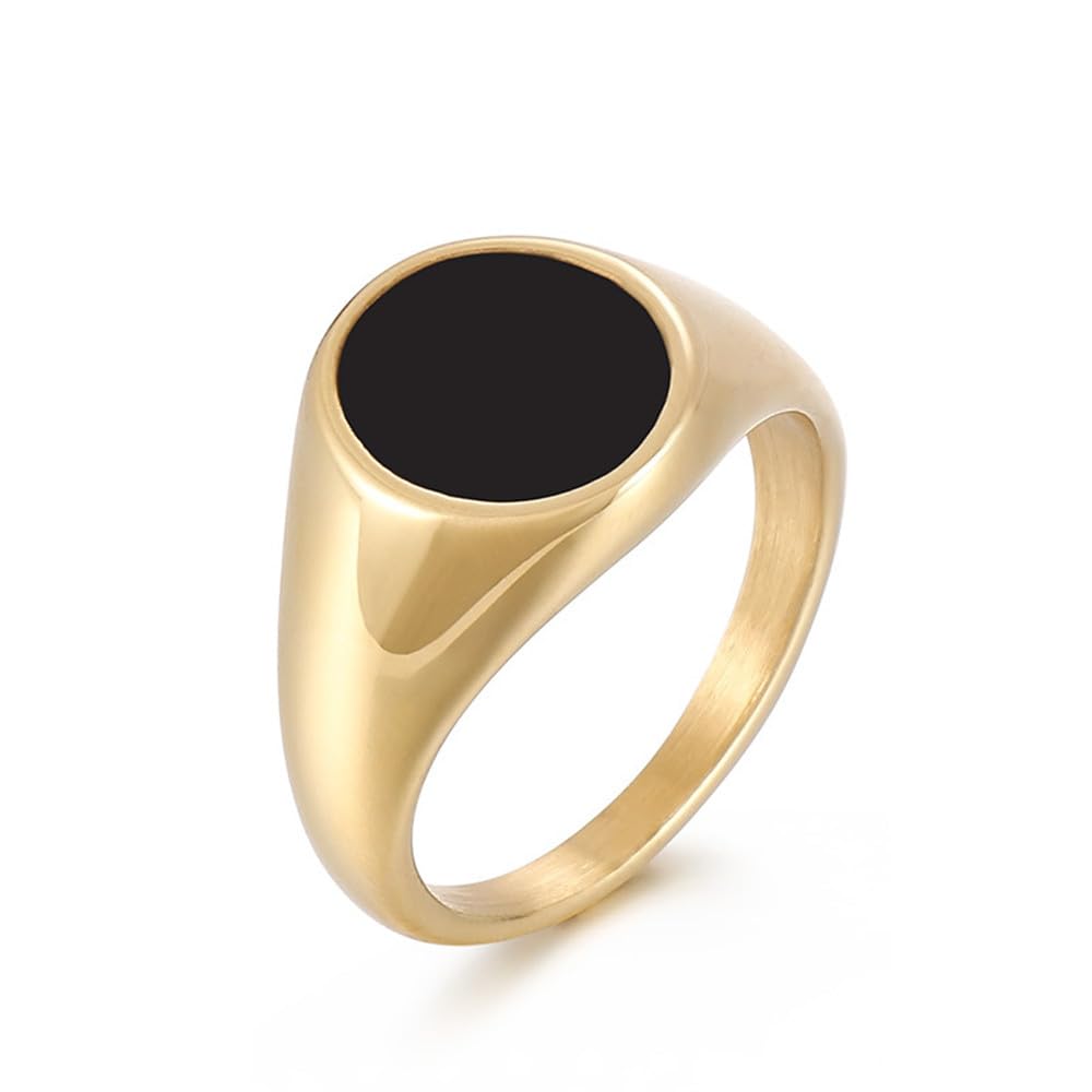 Oval Black Ring (Gold)