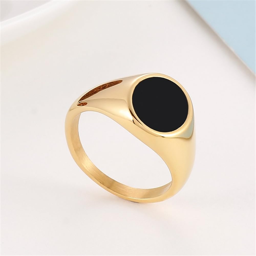Oval Black Ring (Gold)