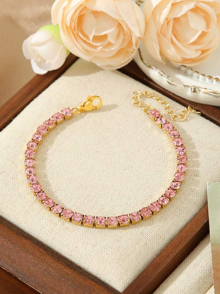 Tennis Pink Bracelet (Silver)