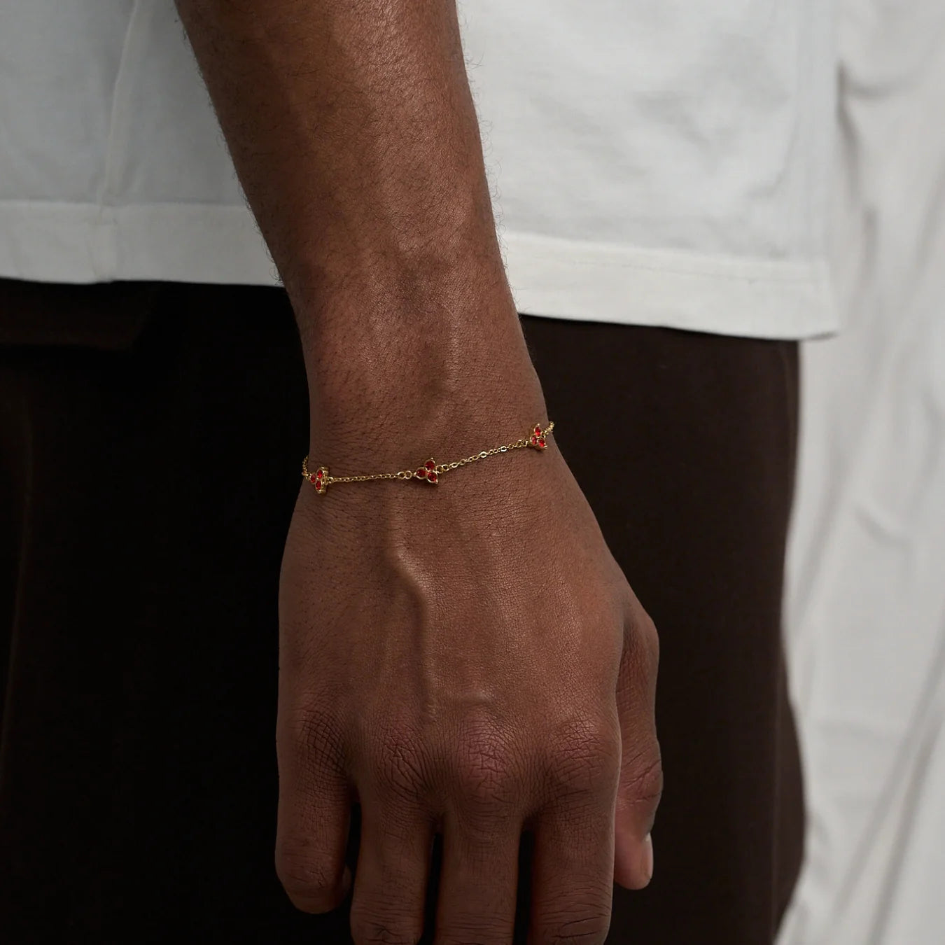 Red Clover Bracelet (Gold)