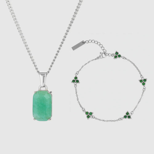 Aurora x Green Clover Set (Silver)